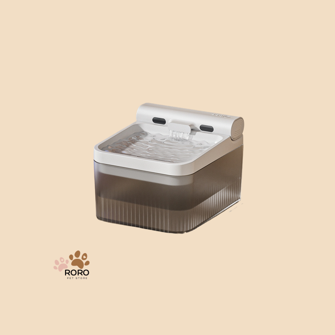 Wireless Pet Water Fountain for Indoor Cats - Beige, Gray (4L)